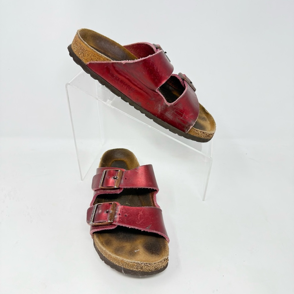 Birkenstock Metallic Red Sandals